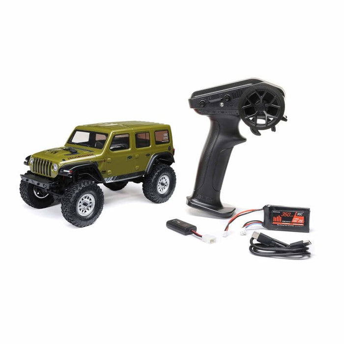 AXI00002V3T4 1/24 SCX24 Jeep Wrangler JLU 4X4 Rock Crawler Brushed RTR, Green(FOR Extra battery ORDER #SPMX3502S30)