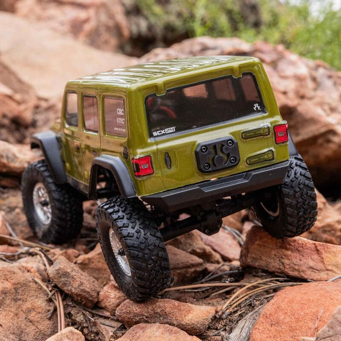 AXI00002V3T4 1/24 SCX24 Jeep Wrangler JLU 4X4 Rock Crawler Brushed RTR, Green(FOR Extra battery ORDER #SPMX3502S30)
