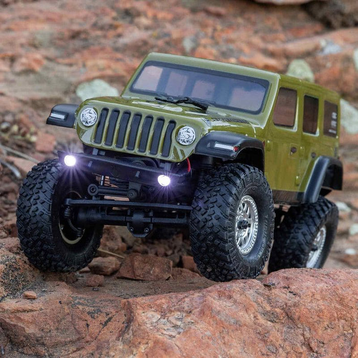 AXI00002V3T4 1/24 SCX24 Jeep Wrangler JLU 4X4 Rock Crawler Brushed RTR, Green(FOR Extra battery ORDER #SPMX3502S30)