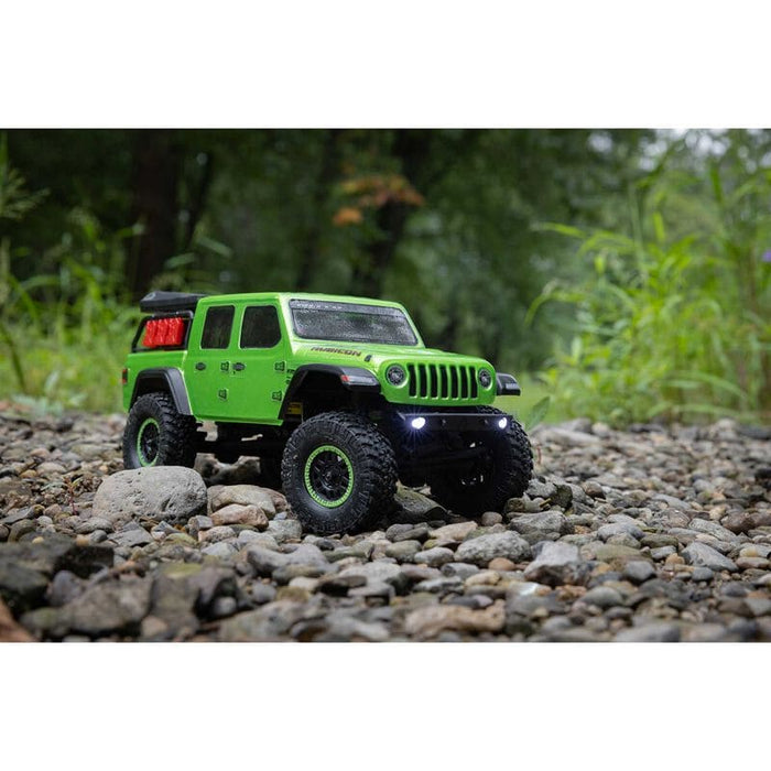 AXI00005V2T3 1/24 SCX24 Jeep JT Gladiator 4WD Rock Crawler Brushed RTR, Green