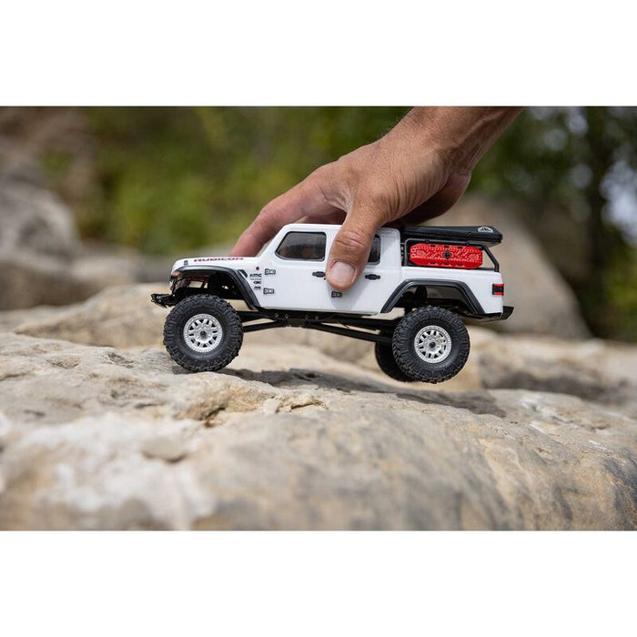 AXI00005V2T4 1/24 SCX24 Jeep JT Gladiator 4WD Rock Crawler Brushed RTR, White