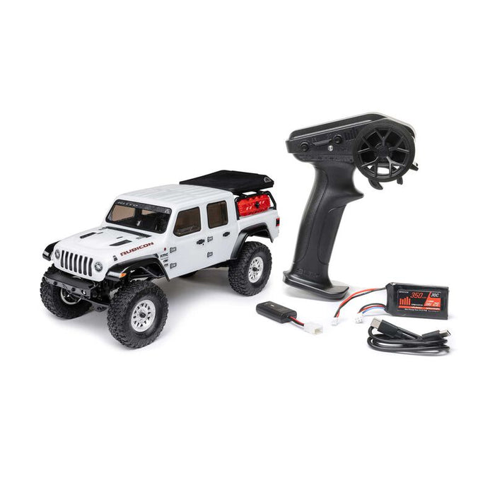 AXI00005V2T4 1/24 SCX24 Jeep JT Gladiator 4WD Rock Crawler Brushed RTR, White