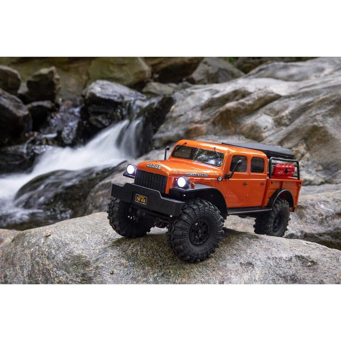 AXI00007T1 1/24 SCX24 Dodge Power Wagon 4WD Rock Crawler Brushed RTR, Orange  (FOR Extra battery ORDER #DYNB0012)