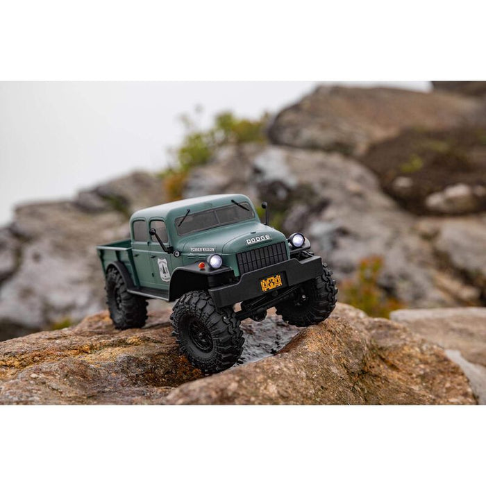 AXI00007T2	 1/24 SCX24 Dodge Power Wagon 4WD Rock Crawler Brushed RTR, Green AXI00005T (FOR Extra battery ORDER #DYNB0012)