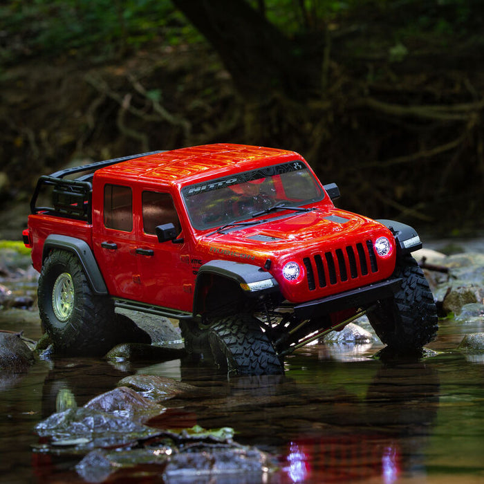 AXI03006BT2 1/10 SCX10 III Jeep JT Gladiator Rock Crawler with Portals RTR Red.  **FOR LONG RUN TIME & QUICK CHARGER ORDER part #SPMX-1031