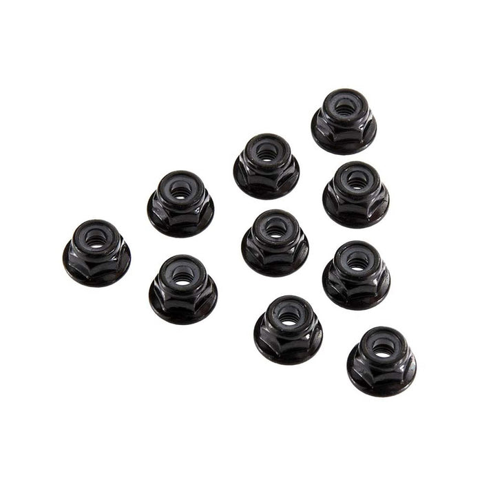 AXIC3150 4mm Serrated Nylon Lock Nut, Black (10)