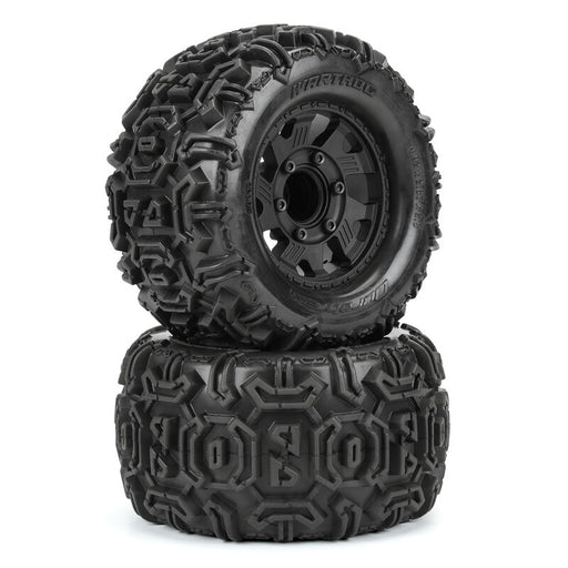 DTX564310 1/10 Warthog F/R 2.8" Monster Truck Tires MTD 12mm Black Ripper (2)