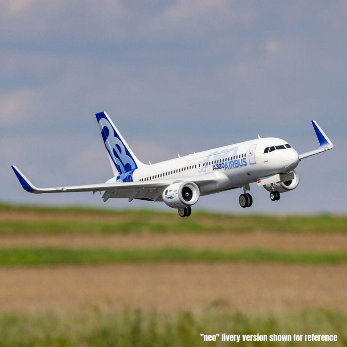 EFL-1495 Airbus A320neo Twin 64mm EDF BNF Basic with AS3X+ and SAFE Select, Base White