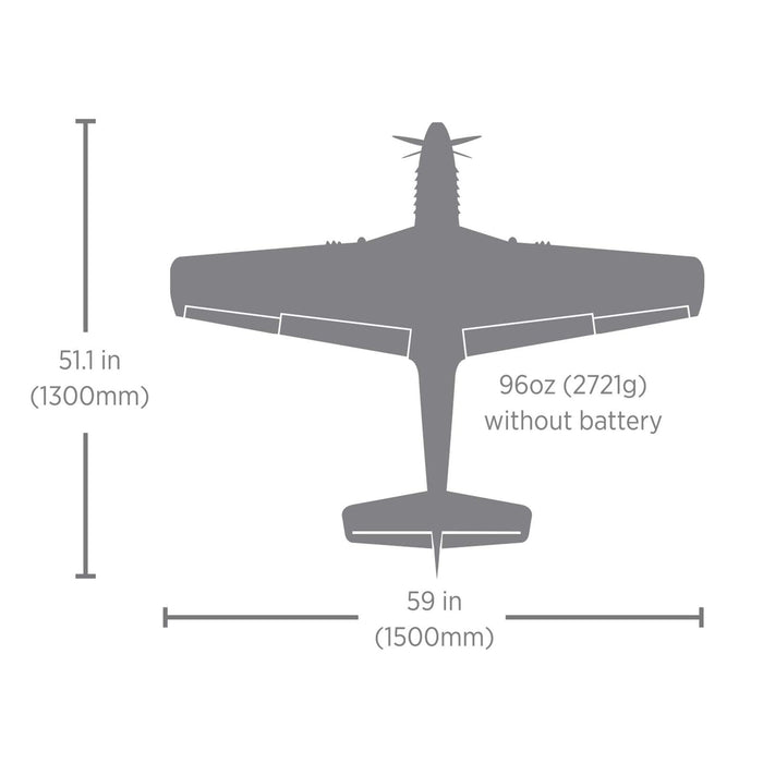 EFL-3360 E-Flite P-51 Mustang Big Beautiful Doll 1.5m PNP