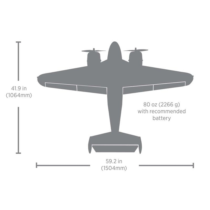 EFL-3727 E-Flite Beechcraft D18/RC-45J 1.5m PNP