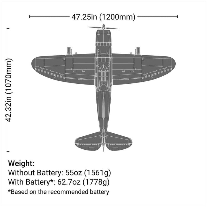 EFL08450 P-47 Razorback 1.2m BNF Basic with AS3X & SAFE Select