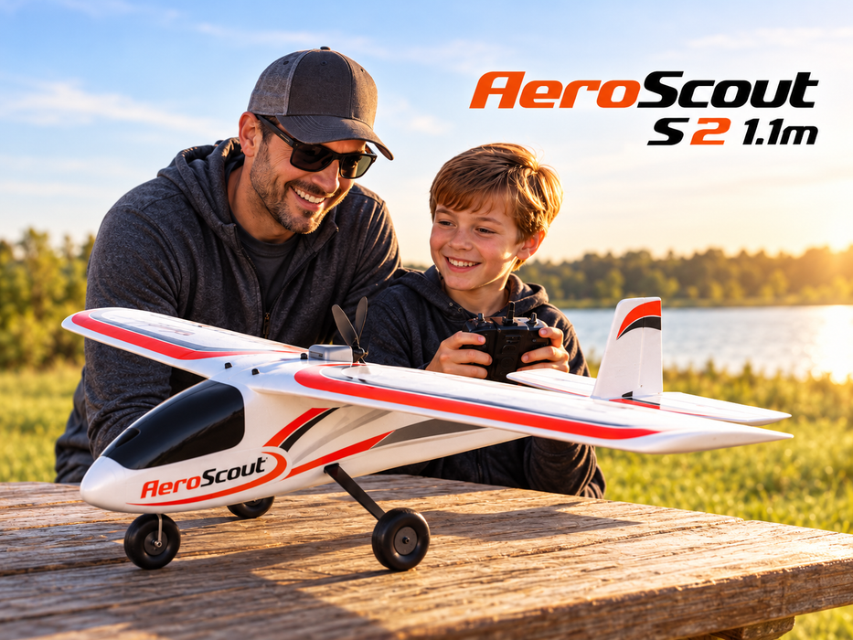 HBZ380001 AeroScout S 2 1.1m RTF Basic with SAFE   ---  *FOR THIS THE EXTRA BATTERY PART NUMBER IS SPMX223S30