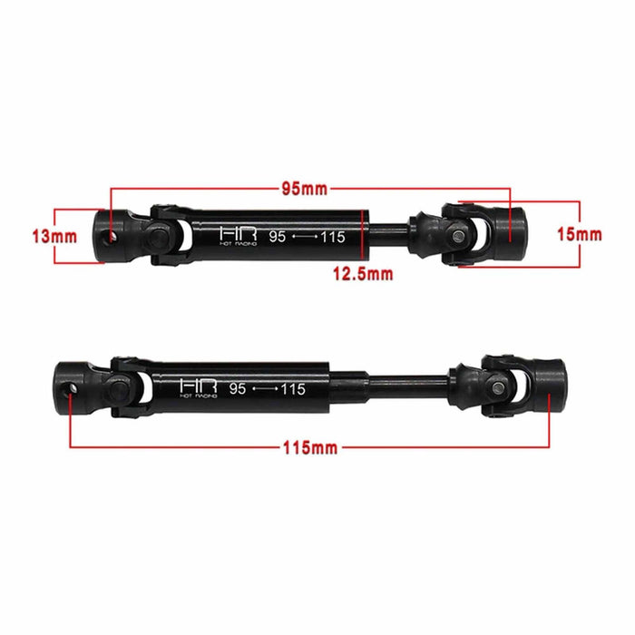 HRAAXPE37XH Hot Racing Steel Heavy Duty Telescoping Center Driveshafts, 1/8 Axial AXP8 Gilamon (2)