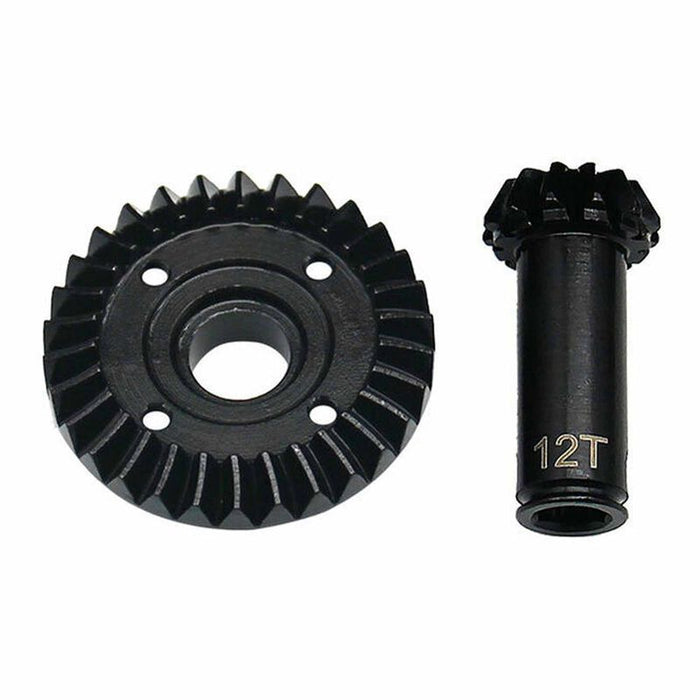 HRAGRM9302F Hot Racing Steel Front Helical 30T Ring Gear & 12T Pinion Gear Set, ARRMA GROM & Losi NASCAR Vehicles