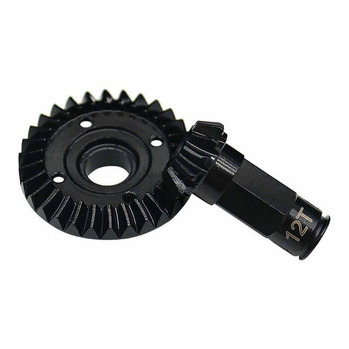 HRAGRM9302R Hot Racing Steel Rear Helical 30T Ring Gear & 12T Pinion Gear Set, ARRMA GROM & Losi NASCAR Vehicles