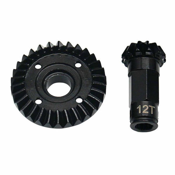 HRAGRM9302R Hot Racing Steel Rear Helical 30T Ring Gear & 12T Pinion Gear Set, ARRMA GROM & Losi NASCAR Vehicles