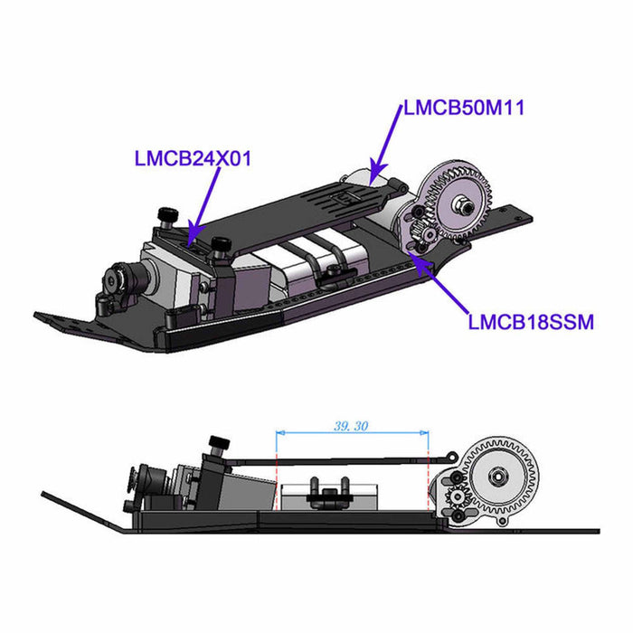 HRALMCB14HL01 Hot Racing Aluminum +5mm High Speed Chassis Kit, 1/24 Losi Micro-B