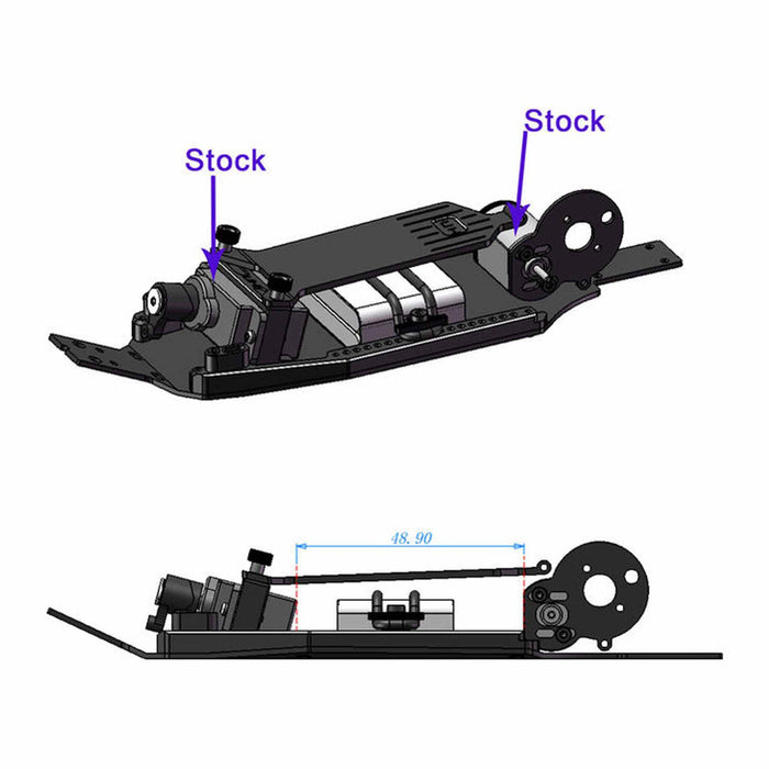 HRALMCB14HL01 Hot Racing Aluminum +5mm High Speed Chassis Kit, 1/24 Losi Micro-B