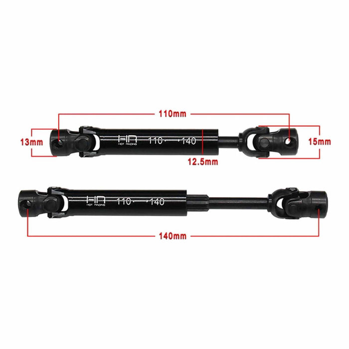 HRALMJ37M Hot Racing Steel Heavy Duty Telescoping Center Driveshafts, 1/8 Losi LMT (2)