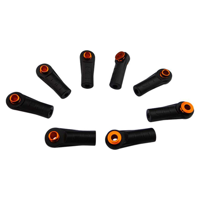 HRARCS160A03 Hot Racing Straight Rod End Cups with 5.8mm Balls, Orange (8)