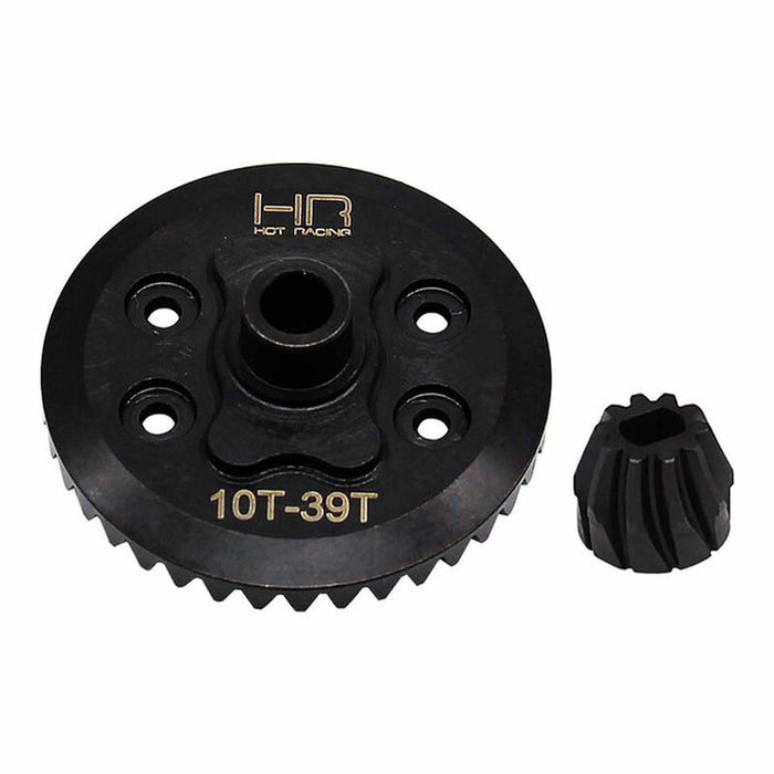 HRASMXRT9390R Hot Racing Steel Rear Helical 39T Ring Gear & 10T Pinion Gear Set, 1/16 Traxxas Mini XRT