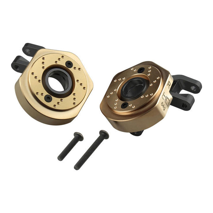 HRASXTT21XH Hot Racing Aluminum & Brass Steering Knuckle Set, 1/10 Axial SCX10 III