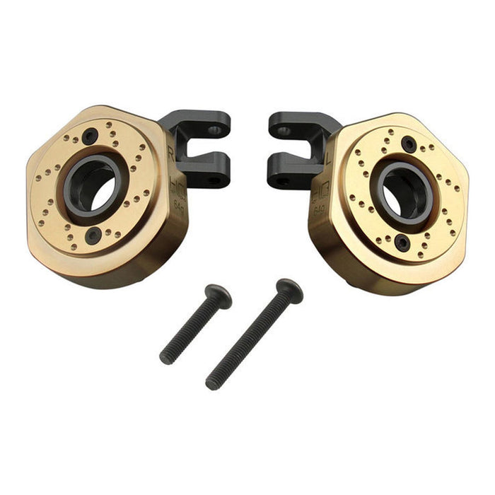 HRASXTT21XH Hot Racing Aluminum & Brass Steering Knuckle Set, 1/10 Axial SCX10 III