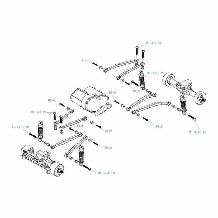 HRASXTY133H Hot Racing Brass No-Flex Link Set, 1/30 Axial SCX30