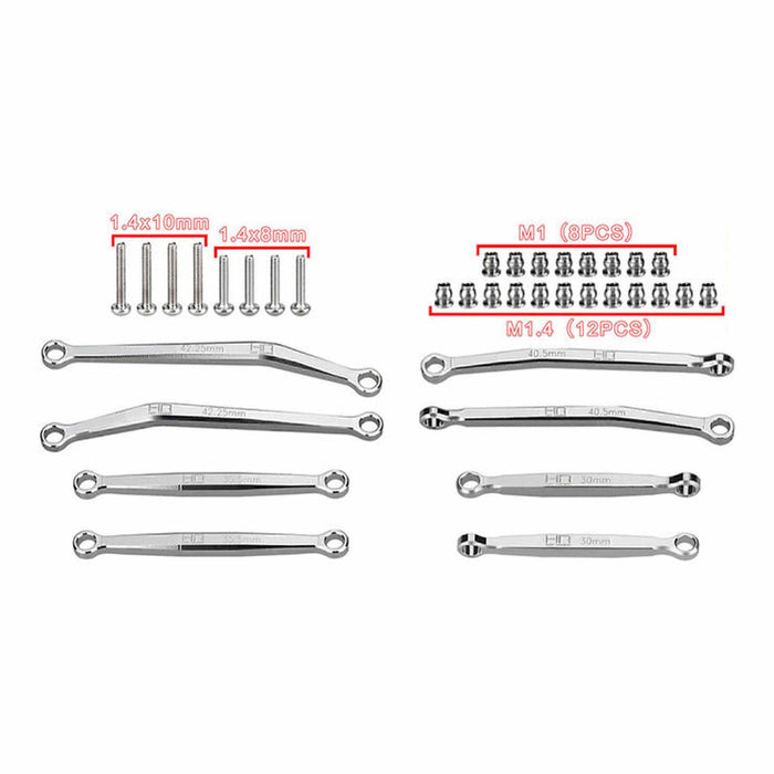 HRASXTY133X08 Hot Racing Aluminum No-Flex Link Set, 1/30 Axial SCX30