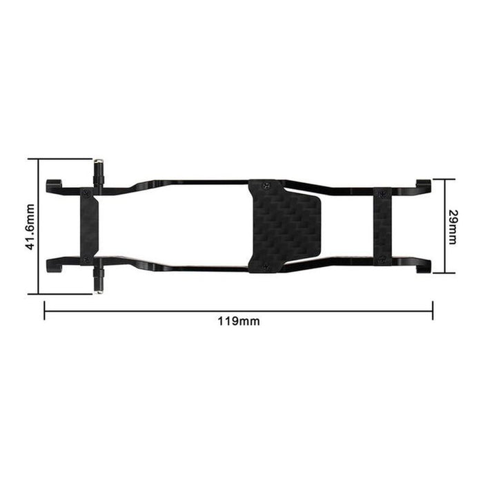 HRASXTY14LC01 Hot Racing Aluminum & Carbon Fiber Low-CG Angle Chassis, 1/30 Axial SCX30