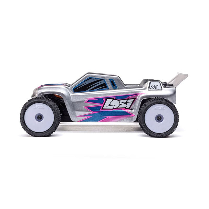 LOS-1392T2 1/28 Micro-T 2S 2WD RTR Stadium Truck (Battery & Charger Included), Silver