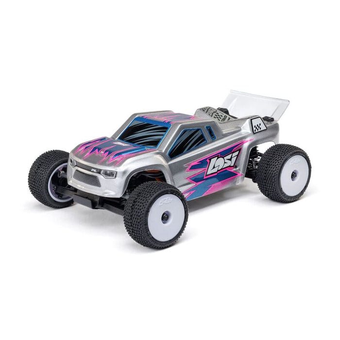 LOS-1392T2 1/28 Micro-T 2S 2WD RTR Stadium Truck (Battery & Charger Included), Silver