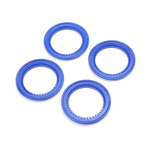 LOS-1821 Snap-in Beadlock Rings, Blue (4): LMT 2.0