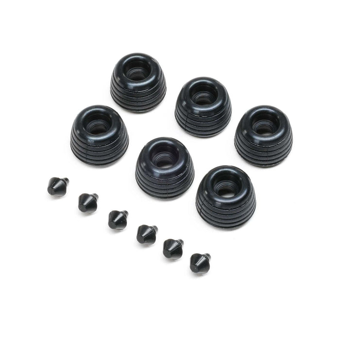 LOS-2288 Rubber Lean Bar Wheels & Stops (6): Promoto-SM