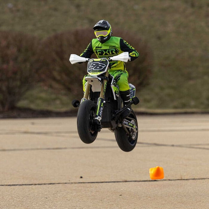 LOS-2310 1/4 Promoto-SM FXR Supermoto Motorcycle RTR (Battery and Charger Included), White **FOR EXTRA BATTERY ORDER #SPMX52S50H5  ** if you order from this promotion it is final sale