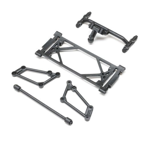LOS-2423 Front Wing Mount Set, Black: 22S Sprint