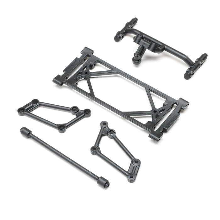 LOS-2423 Front Wing Mount Set, Black: 22S Sprint