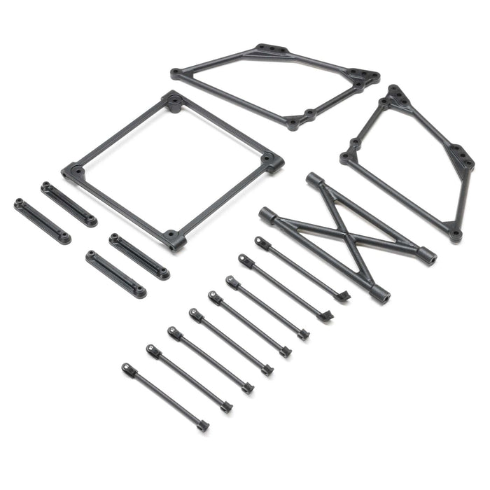 LOS-2428 Top Wing Mount Set, Black: 22S Sprint