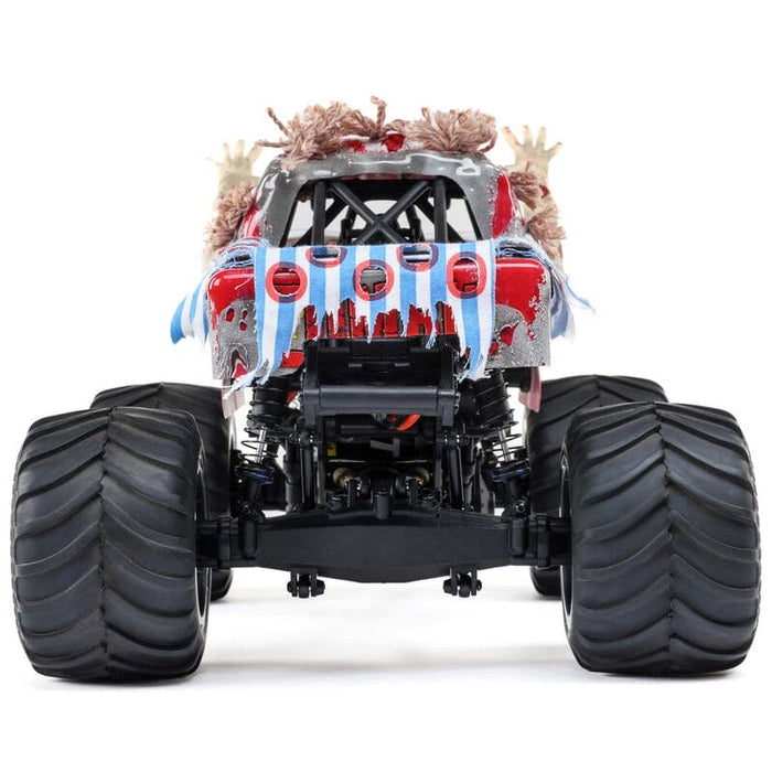 LOS01026T4 1/18 Mini LMT Zombie 2S 4X4 RTR Brushed Monster Truck (Battery & Charger Included), Red
