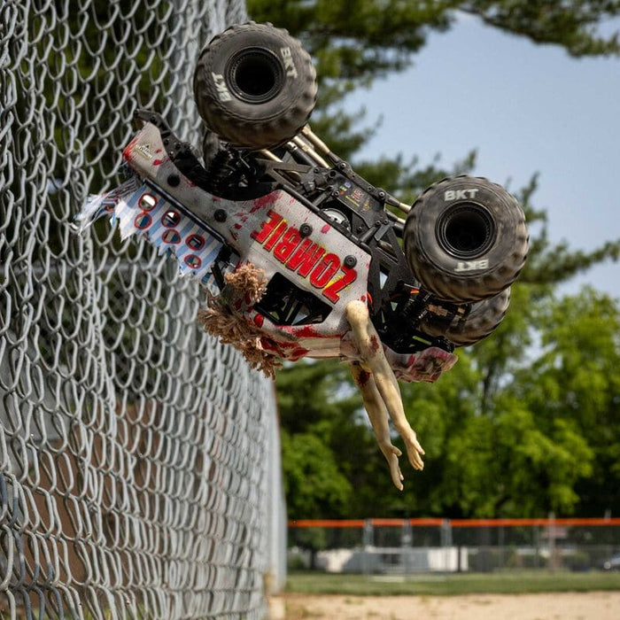 LOS01026T4 1/18 Mini LMT Zombie 2S 4X4 RTR Brushed Monster Truck (Battery & Charger Included), Red