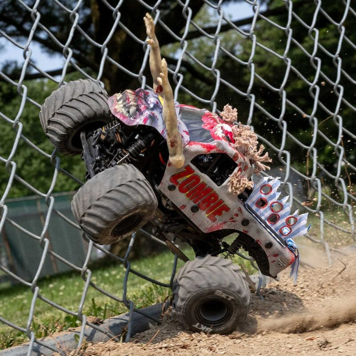 LOS01026T4 1/18 Mini LMT Zombie 2S 4X4 RTR Brushed Monster Truck (Battery & Charger Included), Red