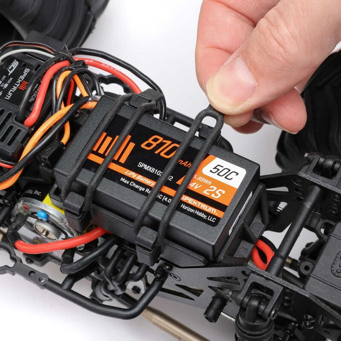 LOS01026T4 1/18 Mini LMT Zombie 2S 4X4 RTR Brushed Monster Truck (Battery & Charger Included), Red