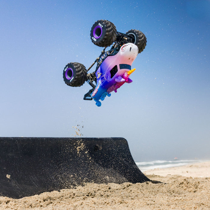 LOS01026T5 Losi 1/18 Mini LMT Sparkle Smash Brushed Monster Truck 4X4 RTR (FOR Extra battery ORDER #SPMX812SH2)