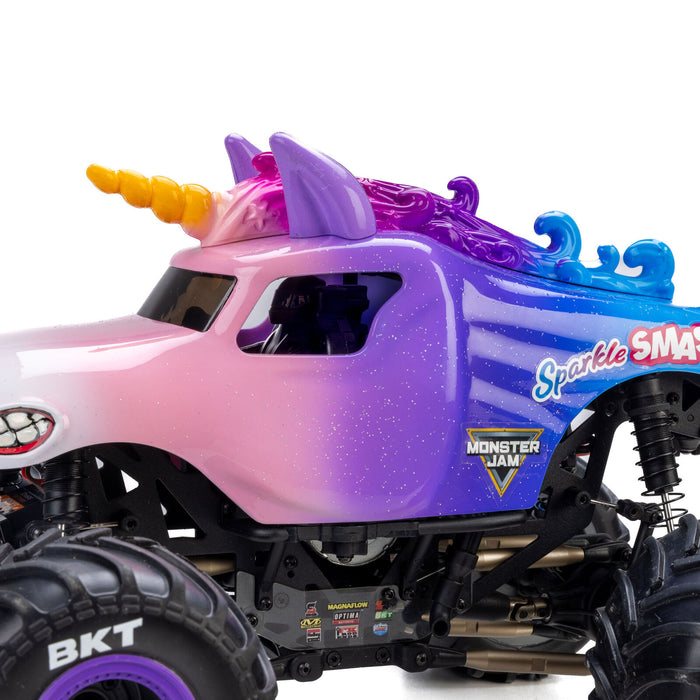LOS01026T5 Losi 1/18 Mini LMT Sparkle Smash Brushed Monster Truck 4X4 RTR (FOR Extra battery ORDER #SPMX812SH2)