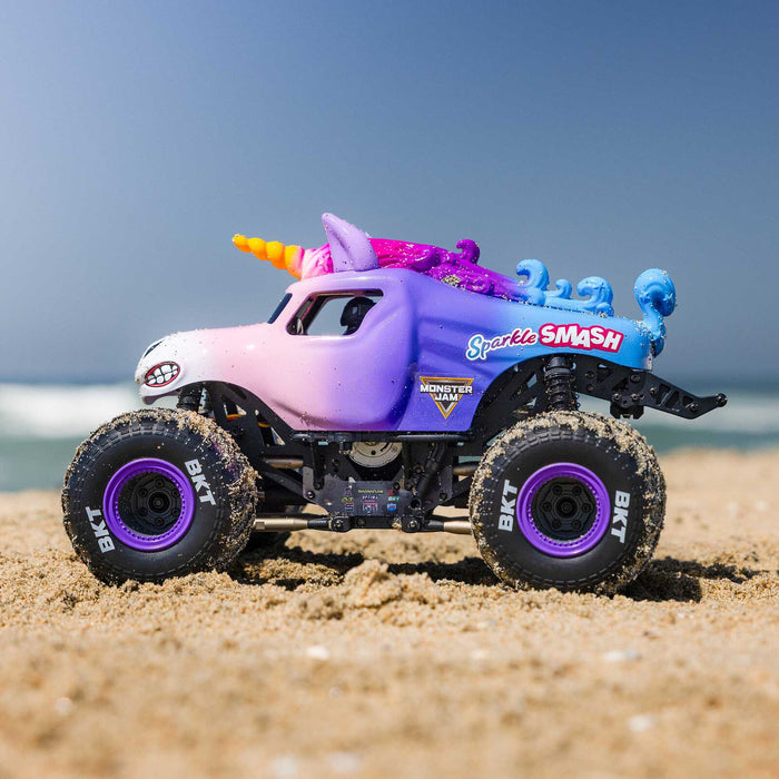 LOS01026T5 Losi 1/18 Mini LMT Sparkle Smash Brushed Monster Truck 4X4 RTR (FOR Extra battery ORDER #SPMX812SH2)