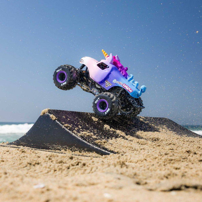 LOS01026T5 Losi 1/18 Mini LMT Sparkle Smash Brushed Monster Truck 4X4 RTR (FOR Extra battery ORDER #SPMX812SH2)