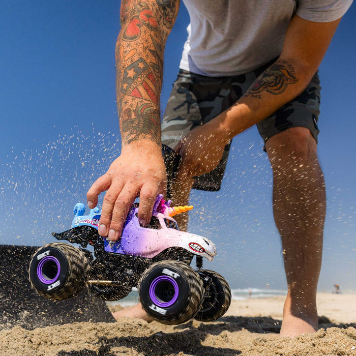 LOS01026T5 Losi 1/18 Mini LMT Sparkle Smash Brushed Monster Truck 4X4 RTR (FOR Extra battery ORDER #SPMX812SH2)