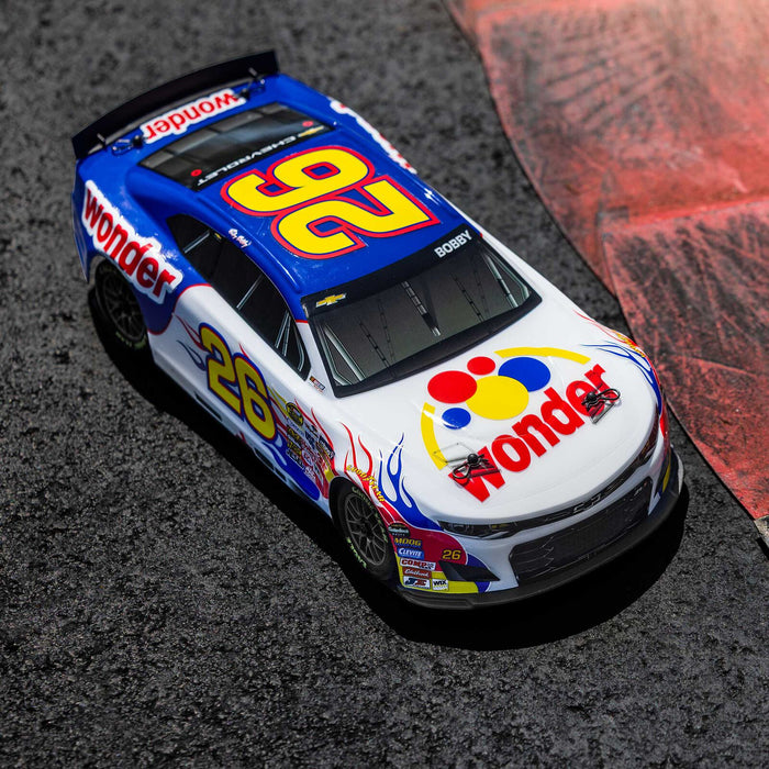 LOSF1122626 Losi 1/12 NASCAR Ricky Bobby #26 Wonder Bread Chevrolet ZL1 RTR (FOR A EXTRA BATTERY PLEASE ORDER SPMX142S30H2)