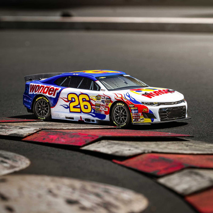 LOSF1122626 Losi 1/12 NASCAR Ricky Bobby #26 Wonder Bread Chevrolet ZL1 RTR (FOR A EXTRA BATTERY PLEASE ORDER SPMX142S30H2)