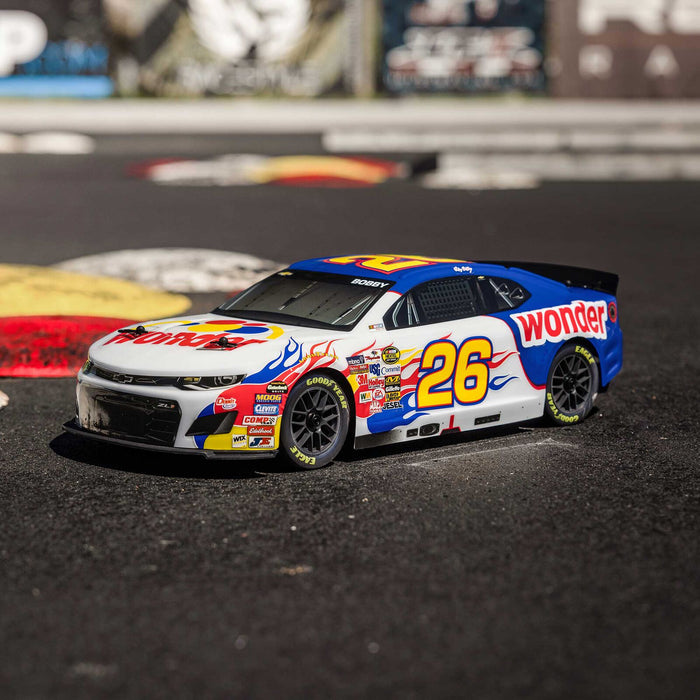 LOSF1122626 Losi 1/12 NASCAR Ricky Bobby #26 Wonder Bread Chevrolet ZL1 RTR (FOR A EXTRA BATTERY PLEASE ORDER SPMX142S30H2)